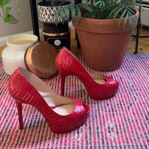 Vince Camuto Red Open Toe Platforms